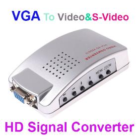 PC VGA to TV Video AV Signal Converter video Switch Box , Free / Drop Shipping