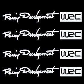 4Pcs/Set Racing Development WRC Car Sticker Auto Door Knob Handle Decals Reflective Stickers White Free Shipping Drop Shipping