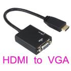 Drop shipping 1080P HDMI Male to VGA Female Cable Video Converter Adapter HD Conversion Cable with Audio Output