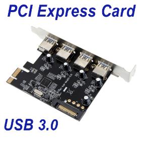 4-Port SuperSpeed USB 3.0 PCI-E PCI Express Card with 15-pin SATA Power Connector NEC uPD720201 Free Shipping