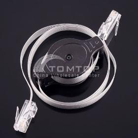 5 FT Retractable LAN Ethernet RJ45 Cat5 Network Cable 1.5M 3pcs/lot Free Shipping + Wholesale