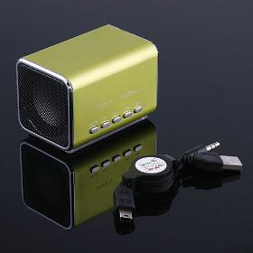 Sliver Mini Speaker Micro SD/ Music Player for Laptop C1106GR Free Shipping Wholesale