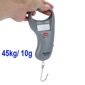 Free Shipping 45kg/ 10g Digital Electronic Crane Scale Handheld Luggage Hook Hanging Scale with Green Backlight wholesale