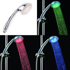 Romantic Green, Blue, Red LED Shower Head Sprinkler Temperature Sensor,H4731,Freeshipping dropshipping wholesale