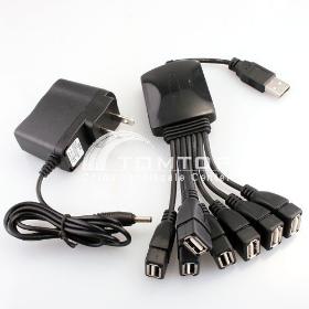 High - Speed ​​2.0 7 -poorts USB HUB USB-adapter voor laptop desktop PC met voeding , gratis verzending + Drop Shipping