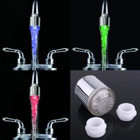 Water Stream Temperature Sensitive LED Faucet Tap Three-color,Color LED faucet light, H4721, Freeshipping wholesale
