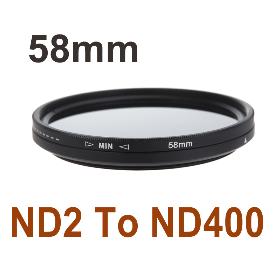 58mm ND Fader Neutral Density Adjustable ND2 to ND400 Variable Filter Camera Accessory Wholesale