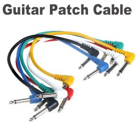 Set of 6pcs Colorful Guitar Patch Cables Angled for Guitar Effect Pedals