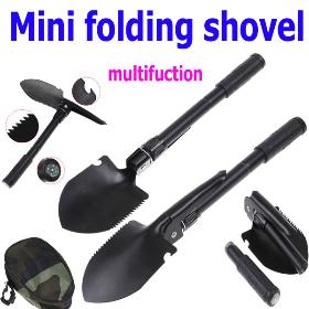 Hot Sale Mini Multi-function Folding Shovel Survival Trowel Dibble Pick Camping Outdoor Tool, Free shipping Wholesale