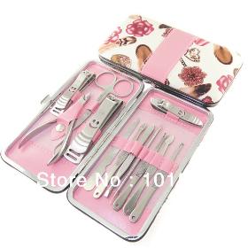 New arrival 12 in 1 nail clipper Manicure Pedicure Ear pick Nail Clippers Set Care Products with PU case Free Shipping