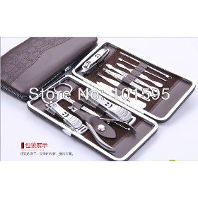 12 in 1 Nail Clipper Kit Nail Care Set Pedicure Ear pick Utility Stainless Steel Manicure Set Tools Free Shipping