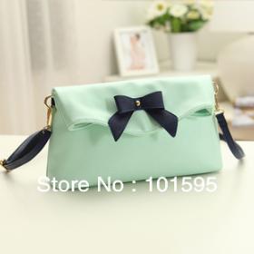 2014 High Fashion Women Sweet Butterfly Shoulder Bag Bow PU Leather Handbag Messenger Bag Tote Bag Cross Body Bag Free Shipping