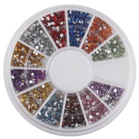 Hot Sale 1.5mm 1800 Nail Art Rhinestone Glitter Tip Mix Gems # 1901