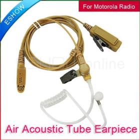 Coffee Brown Acoustic Air Tube Earpiece Headset for Motorola GP328+/344 Walkie talkie two way CB Ham Radio C0026R Eshow