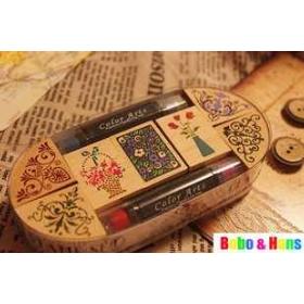 New Classical Angle lace wooden stamp set / gift box (7 pcs/set + 2 pcs ink pad pen) / Wholesale