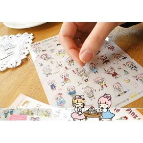 Free Shipping/New KOREA Small girl series DIY Multifunction sticker/cute note Decoration label/Wholesale