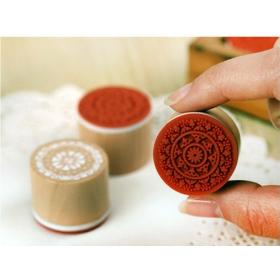 Free Shipping / New sweet lace series wood round stamp / gift stamp / 6 designs