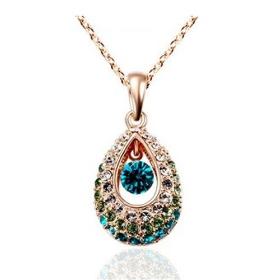 JJ050 Fashion Necklace jewelry with Austrian crystal Pairs Green