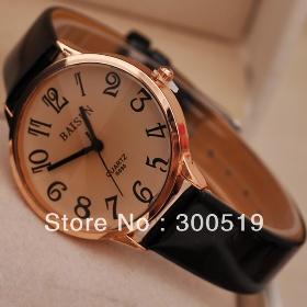 JW291 New Women Fashion Bright Leather Strap Watches Big Digit Ladies Wrist Quartz Watch Dress Watch