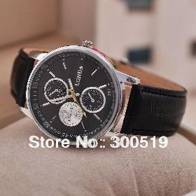 JW415 Casual Quartz Wristwatch Men's Watches Analog Watch PU Leather Strap Male Clock 2 Colors