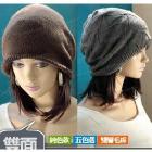The new couple lover autumn and winter beanies fashion solid color dual sided double-layer wool hat free shipping MZ114