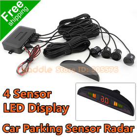Wired Car Parking Sensor Monitor System Auto Parking Assistance With 4 Sensors LED Display Free Shipping