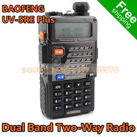 BAOFENG UV - 5RE Plus Dual Band Δύο Way Radio Walkie Talkie 5W UHF VHF 128CH 136-174MHz/400-520MHz ακουστικά Δωρεάν αποστολή