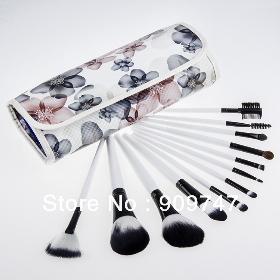 2014 NEW, 12pcs/set Pro Kosmetiske Brush sæt makeup børste sæt værktøjer 12PCS Make up pensler Kit + blå blomst tilfælde gratis forsendelse