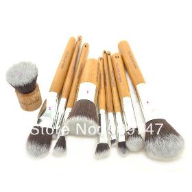 Professional New 10 PCS Cosmetic Brush set TOOLS Bamboo Handle Synthetic Makeup Brush Kit make up brush set tools Free Shipping