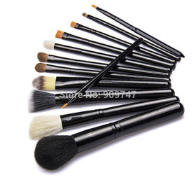 Professional 12 pcs Makeup Brush kits tools Make up Toiletry Kit Wool Brand Cosmetics Brush Set with beige Environmental Case