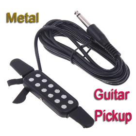 12 Hole Black Akustisk Guitar Wire Sound Pickup Pick up med mikrofon I64 Free shipping Engros