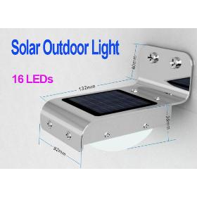 Home Security Solar érzékeny mozgásérzékelővel 16 LED a külső fény, INGYENESKiszállítás Dropshipping Nagyker