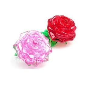 Dropshipping 3D Crystal Puzzle Jigsaw Model DIY Rose IQ Toy Furnish Gift Souptoys Gadget+Free Shipping