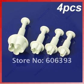 4pcs Plum Flower Plunger Cutter Mold Sugarcraft Fondant Cake Decorating DIY Tool