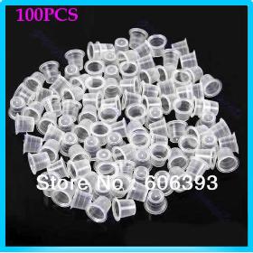 100 pcs/pack 13mm Medium Tattoo Ink Cups Plastic Caps Supplies Free Shipping