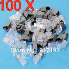 100Sets/lot RJ45 RJ-45 Connectors Modular Plugs+Boots Pack