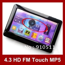 Wholesale - Free shipping T13 4.3 inch screen mp4 4GB +TV out+Video+FM radio 5PC/Lot
