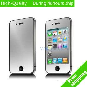 High Quality Mirror LCD Screen Protector Cover Shield for Apple iG 4S Free Shipping DHL HKPAM CPAM