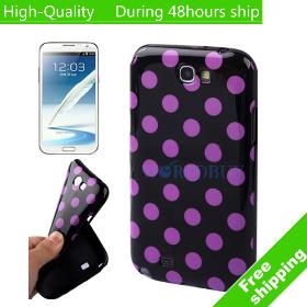High Quality Polka Dot Style TPU Case Cover for Samsung Note 2 N7100 Free Shipping UPS DHL EMS HKPAM CPAM VED-6