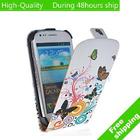 High Quality Flower Style Leather Flip Case Cover for Samsung S3 Mini i8190 Free Shipping UPS DHL EMS HKPAM CPAM