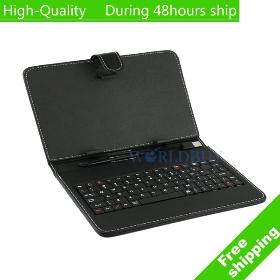 High Quality Black Leather Case with USB Interface Keyboard <7f310460d57a17c819816dc920dbb5> inch Tablet Keyboard case Free Shipping UPS DHL HKPAM CPAM