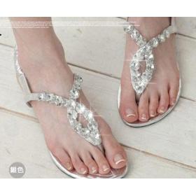 2013 NEW ! Rhinestone Women's sandals for Lady flats & Sliver,Brown FREE SHIPPING