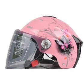 2012 HOT ! Lovely Half Face Women Dirt Bike Motorcycle Helmet with Goggles for Summer & Red,White,Pink,Yellow SIZE L