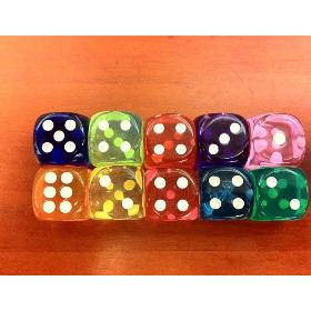 2013 NEW! 14*14*14MM High quality transparent Poker dice for Gambling Game Dice & Color random