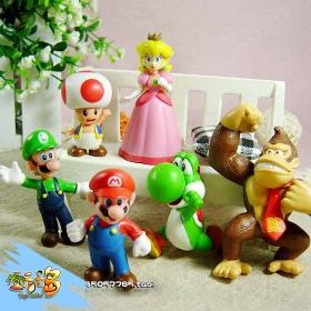 Lots 6 pcs Super Mario Bros Action Figure New Free shipping & wholesale