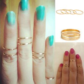 2013 New Arrival 5PCS/Set Rings Urban Gold Stack Plain Cute Above Knuckle Ring Band Midi Ring wholesale&retail +free shipping