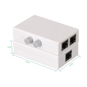 New Fashion Mini 2-Port RJ45 Network Sharing Switcher Box Hub 100M Free shippng & wholesale