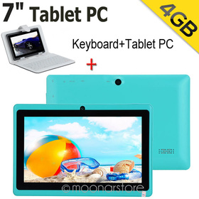 40New 7 Colours Q88 7inch Android 4.1.1 ARM Cortex-A8 WiFi Dual Cameras 512M ROM 4GB Tablet PC + Keyboard Cover Case WDA0806