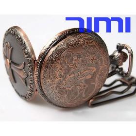 wholesale New Copper Cross Mid Quartz Pocket Watch Chain Box