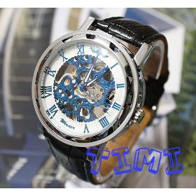 See Through Automatic Skeleton Mechanical Mens Watch